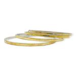 925 Sterling Silver Bangles with Gold Polish